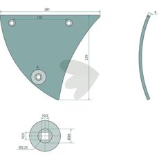 Turning disc breast right - 3451000