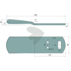 Rail disc furrow right - 3476000