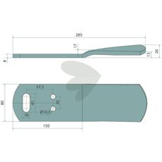 Rail disc furrow left - 3476001