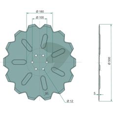 Disc coulter Toothed