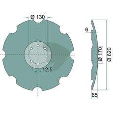 Plate toothed 610x6mm