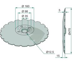 Plate toothed, 4-hole, 465x5 mm