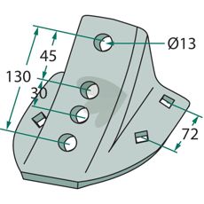 Cutting foot High post = 45