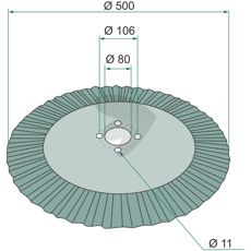Disc corrugated,  500X4 mm - 41658066350