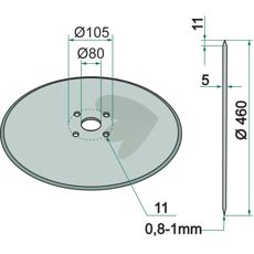 Disc holder Smooth,  460 X 5 Mm