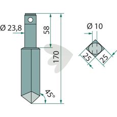 Rotor harrow tooth Falc - 9885