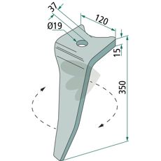 Rotor harrow tooth, KG