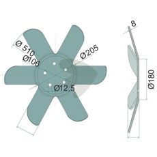 Furrow disc left, 520x8 mm, 5-hole