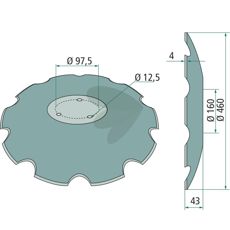 Disk rake toothed