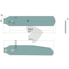 Linkage Left Width = 80 mm
