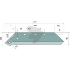 Blade, for reversible point 20" right - 073008