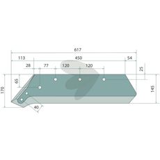 Blade, for reversible point 18" right - 073080