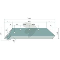 Blade for reversible point 20" left - 073085
