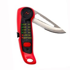 Fence tester with knife and bolt tensioner