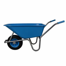 Plastic wheelbarrow 100 liters blue pneumatic wheel