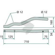Pin arm right / left 710mm Niemeyer 015235