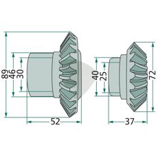 Conical wheel set -06567375 + 06567377