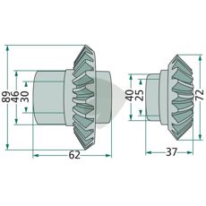 Conical wheel set -06567374 + 06567377