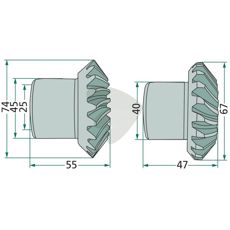Conical wheel set -16502979 + 16502980