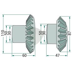 Conical wheel set -06567780 + 06567781