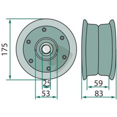 Rim compl. for 3.50X6