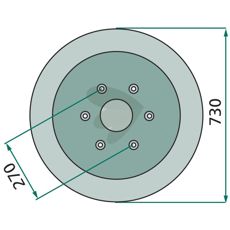 Sliding plate Galfr 165 c-c 270mm