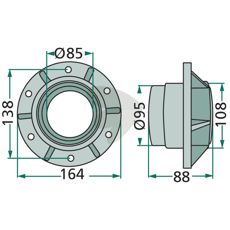 Hub for slide plate - 1.1017.010.006.10