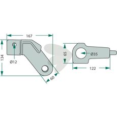End piece for 3-point hitch