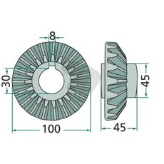 Conical wheel 19 teeth - 1.1043.010.102.00