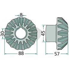 Conical wheel 16 teeth - 1.1043.010.101.00