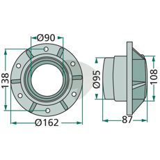Hub for slide plate - 1.1093.010.004.00