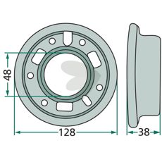 Rim half right and left, for 3.00X4