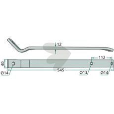 Pin arm Deutz Fahr (Kverneland) - 1.1043.030.103.00