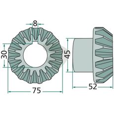 Conical wheel 16 teeth - 1.1045.010.100.00