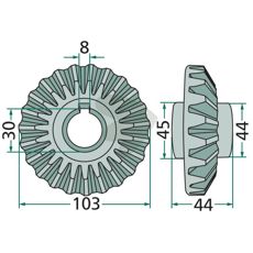 Conical wheel 23 teeth - 1.1045.010.101.00