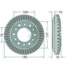 Plate wheel 45 teeth - 6584598
