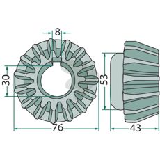 Conical wheel 15 teeth -487203