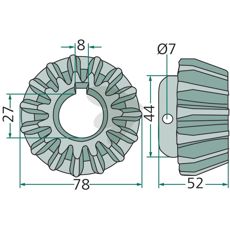 Conical wheel 16 teeth -460300