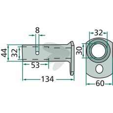 Bushing for detachable pin arms