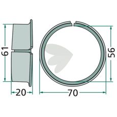 Bushing for rotor arm 70X20mm inner diameter 56mm
