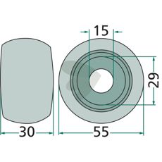 Idler pulley 123570, 490040, 492029