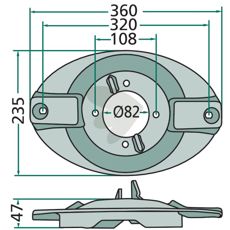 Plate with screw coupling Krone