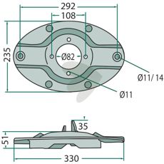 Plate with screw coupling - 139730.7