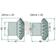 Conical wheel 25 and 20 teeth