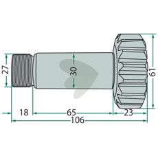 Pinion axle 16 teeth - 144139.7