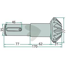 Pinion axle 16 teeth - 145206.2