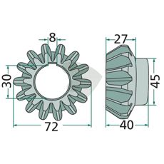 Conical wheel 14 teeth - 153895.0