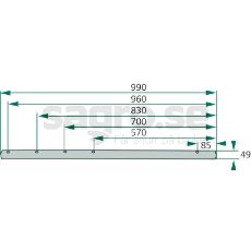 Pin arm Right 990mm 155591.0