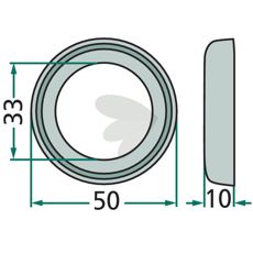 Dust cover 50X10mm hole 33mm