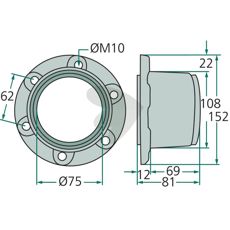 Hub for slide plate - 16503483